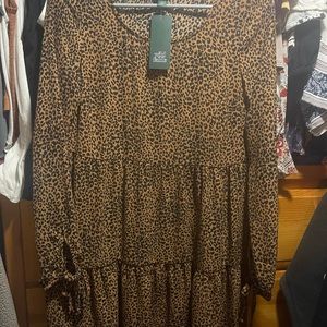 Cheetah print midi dress